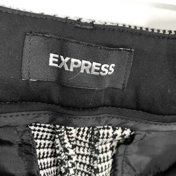 Express Columnist Ankle Pants Women size 4 Black Plaid Mid Rise Stretch - Picture 8 of 11